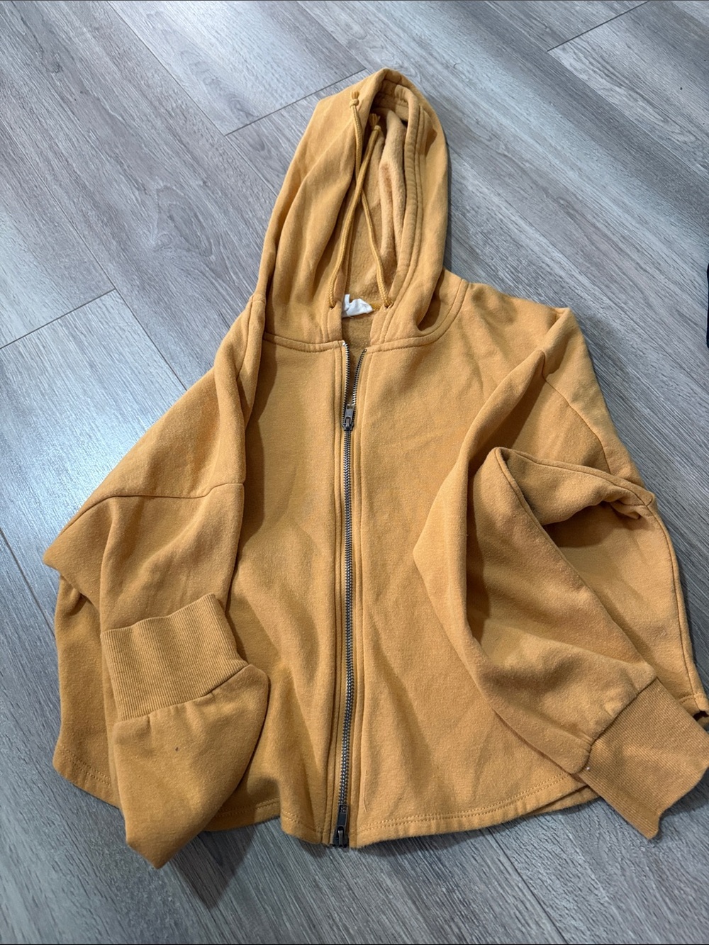 Hippie Rose Mustard Hooded Zip-Up Jacket